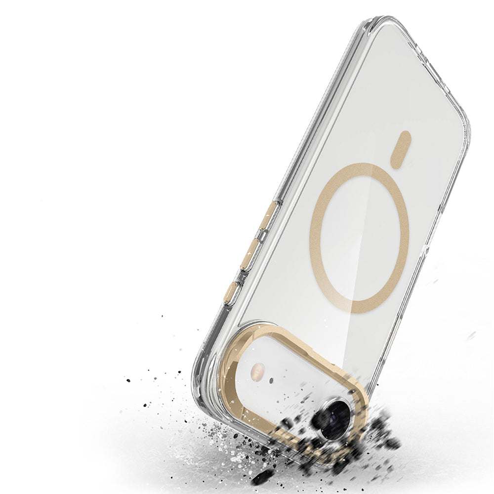 Apple iPhone 17 Air Uyumlu Kılıf M-safe Şarj Özellikli Airbagli Kamera Standlı Zore Azor Kapak