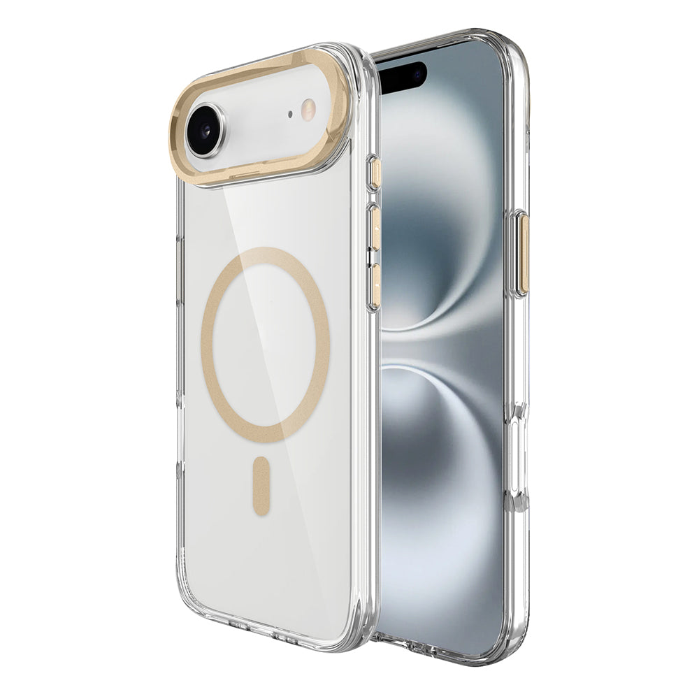 Apple iPhone 17 Air Uyumlu Kılıf M-safe Şarj Özellikli Airbagli Kamera Standlı Zore Azor Kapak