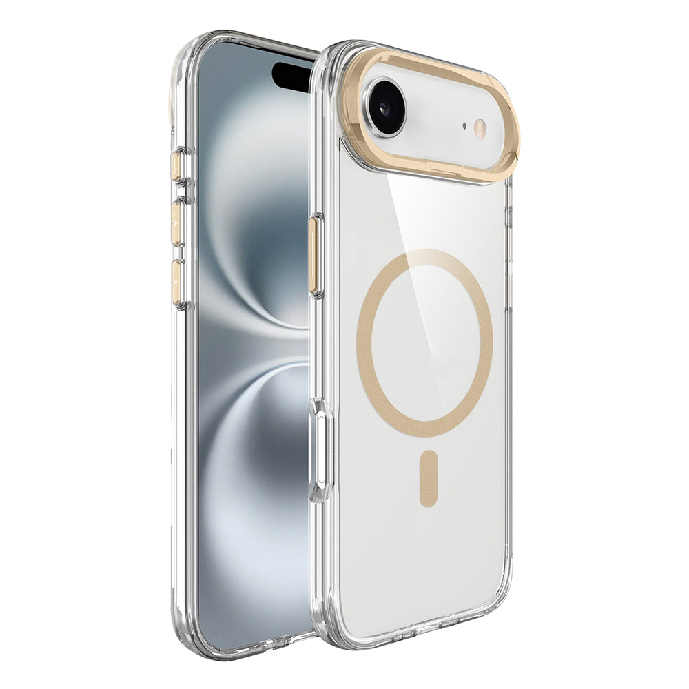 Apple iPhone 17 Air Uyumlu Kılıf M-safe Şarj Özellikli Airbagli Kamera Standlı Zore Azor Kapak