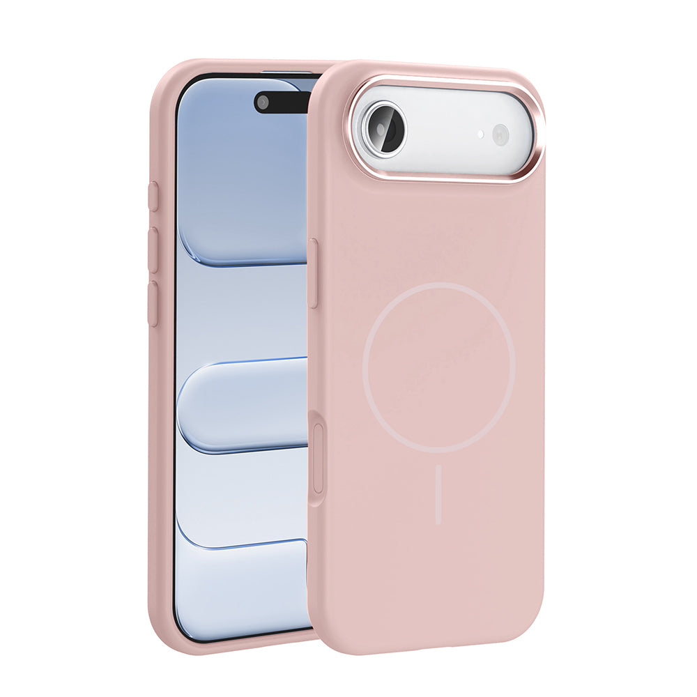 Apple iPhone 17 Air Uyumlu Kılıf M-Safe Şarj Özellikli Metal Kamera Çerçeveli Zore Edi Silikon Kapak