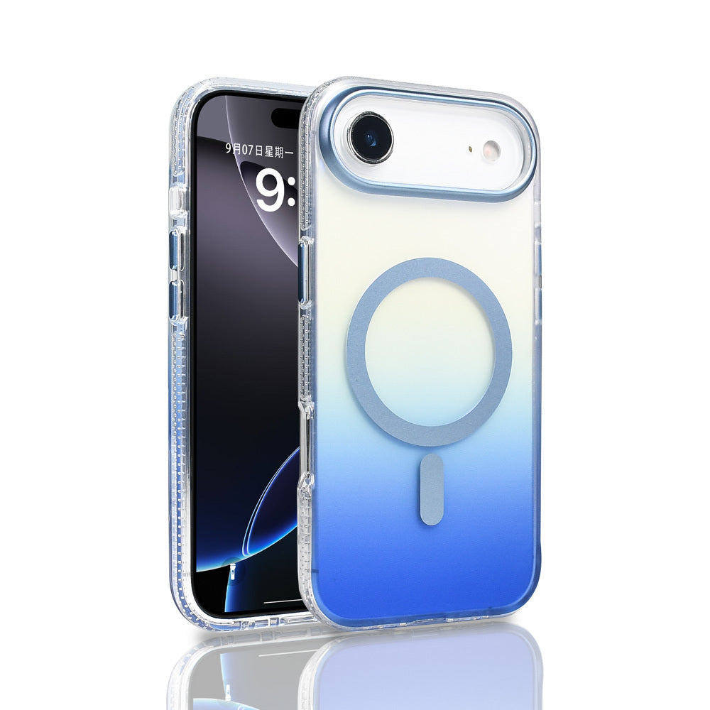 Apple iPhone 17 Air Uyumlu Kılıf M-safe Şarj Özellikli Transparan Renk Geçişli Zore Toros Kapak