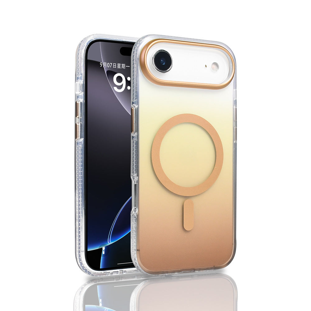 Apple iPhone 17 Air Uyumlu Kılıf M-safe Şarj Özellikli Transparan Renk Geçişli Zore Toros Kapak