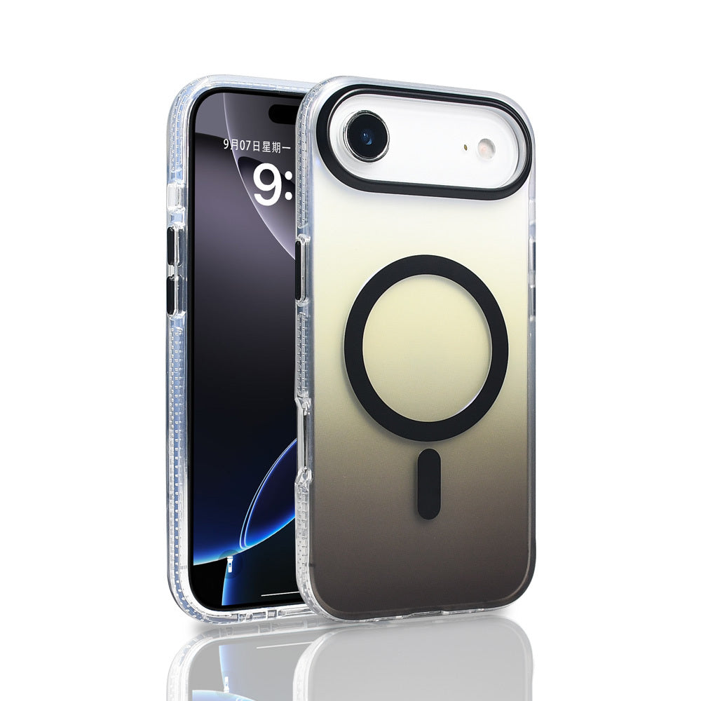 Apple iPhone 17 Air Uyumlu Kılıf M-safe Şarj Özellikli Transparan Renk Geçişli Zore Toros Kapak