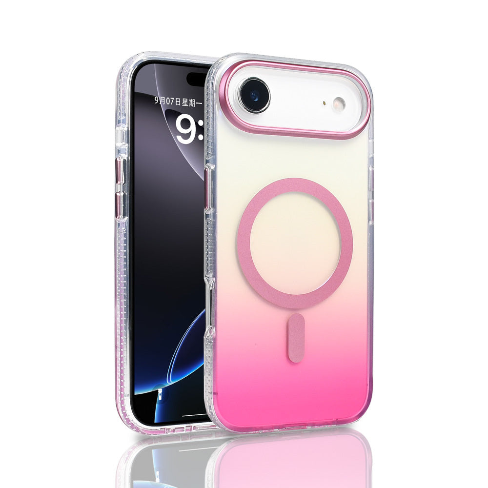 Apple iPhone 17 Air Uyumlu Kılıf M-safe Şarj Özellikli Transparan Renk Geçişli Zore Toros Kapak