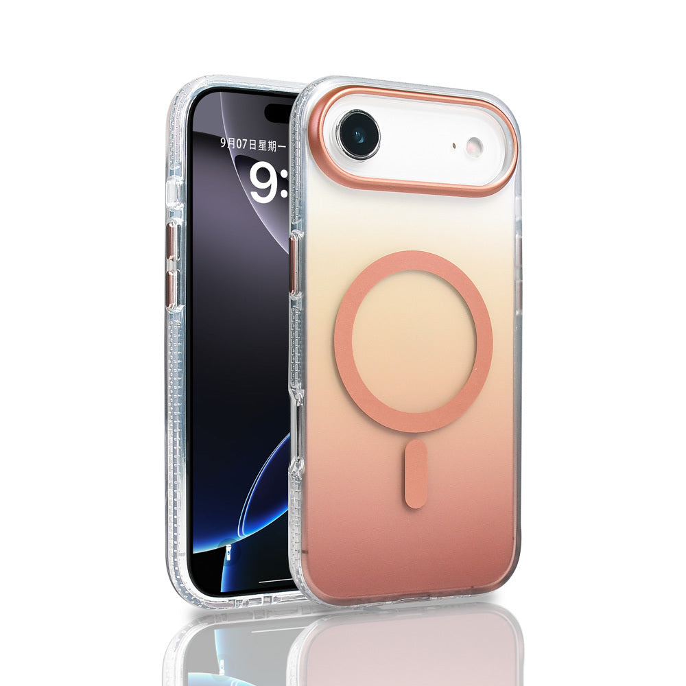 Apple iPhone 17 Air Uyumlu Kılıf M-safe Şarj Özellikli Transparan Renk Geçişli Zore Toros Kapak