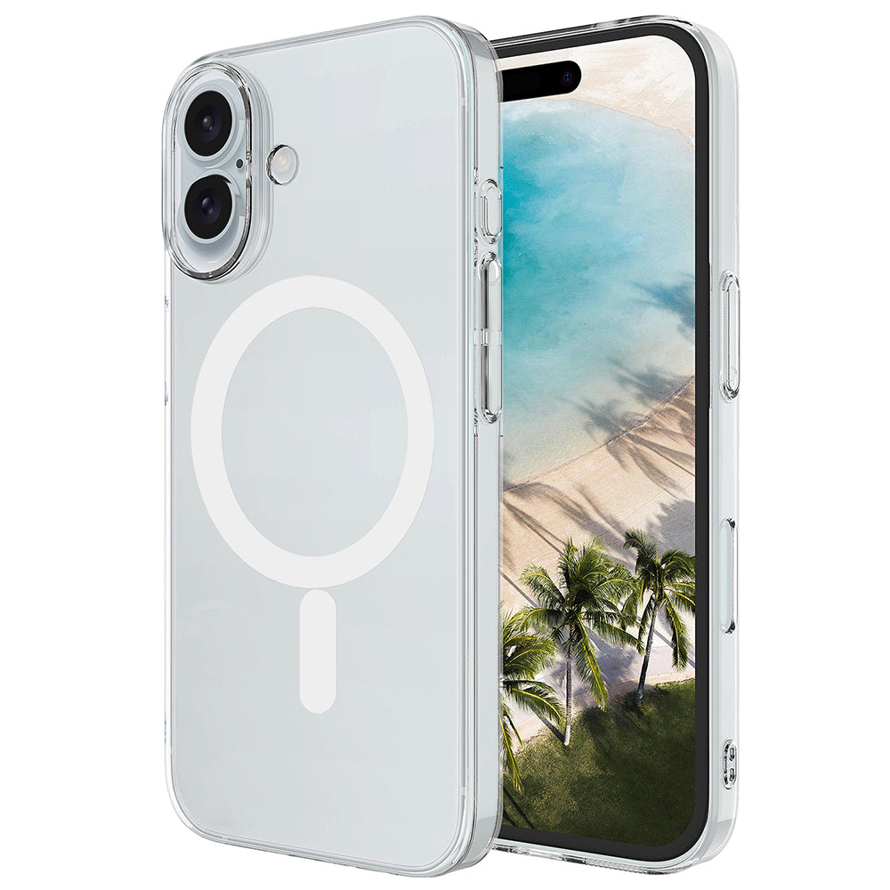 Apple iPhone 17 Uyumlu Kılıf IC Çipli M-Safe Şarj Özellikli Şeffaf Kamera Çerçeveli Zore Toledo Kapak