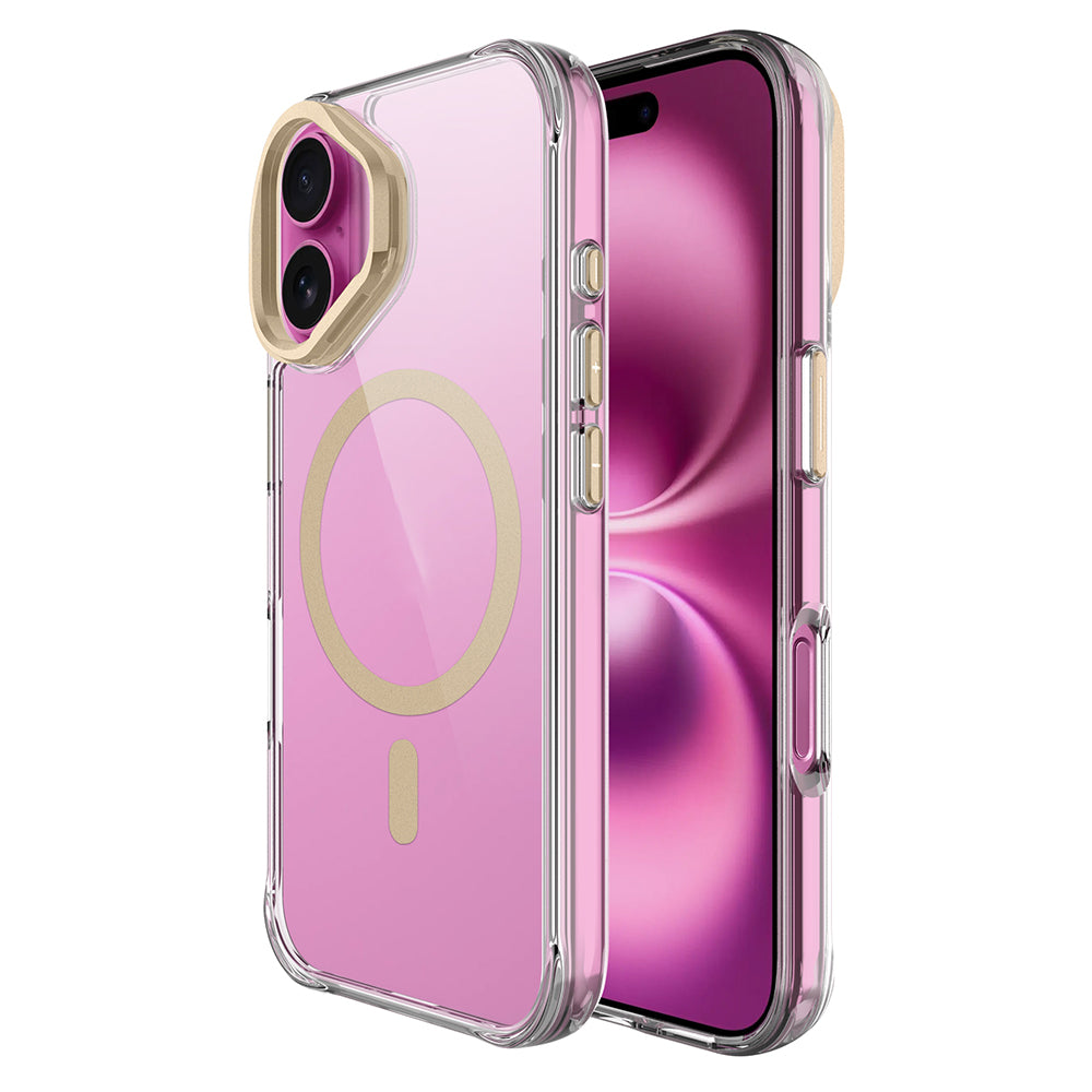 Apple iPhone 17 Uyumlu Kılıf M-safe Şarj Özellikli Airbagli Kamera Standlı Zore Azor Kapak