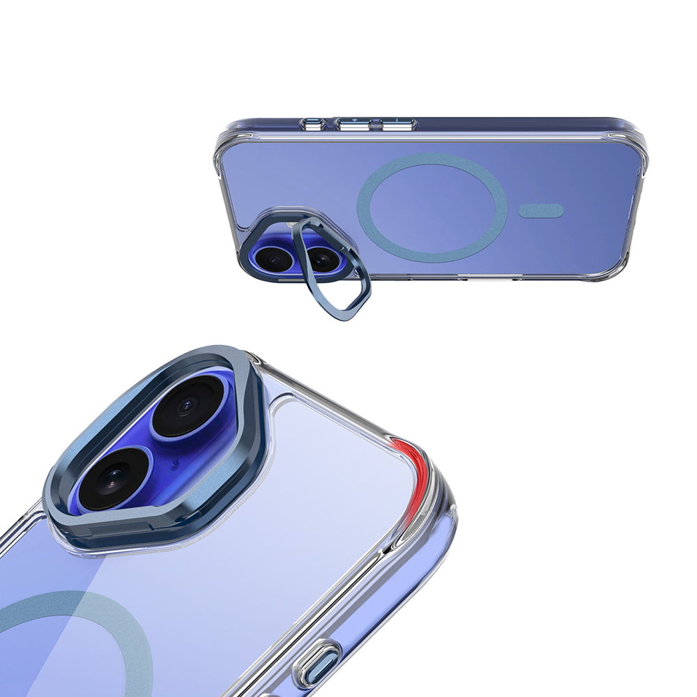 Apple iPhone 17 Uyumlu Kılıf M-safe Şarj Özellikli Airbagli Kamera Standlı Zore Azor Kapak