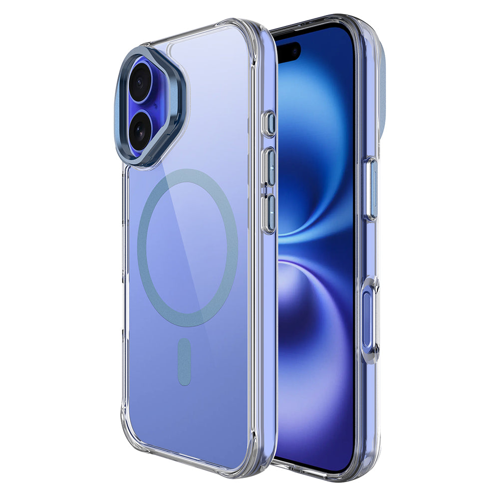 Apple iPhone 17 Uyumlu Kılıf M-safe Şarj Özellikli Airbagli Kamera Standlı Zore Azor Kapak