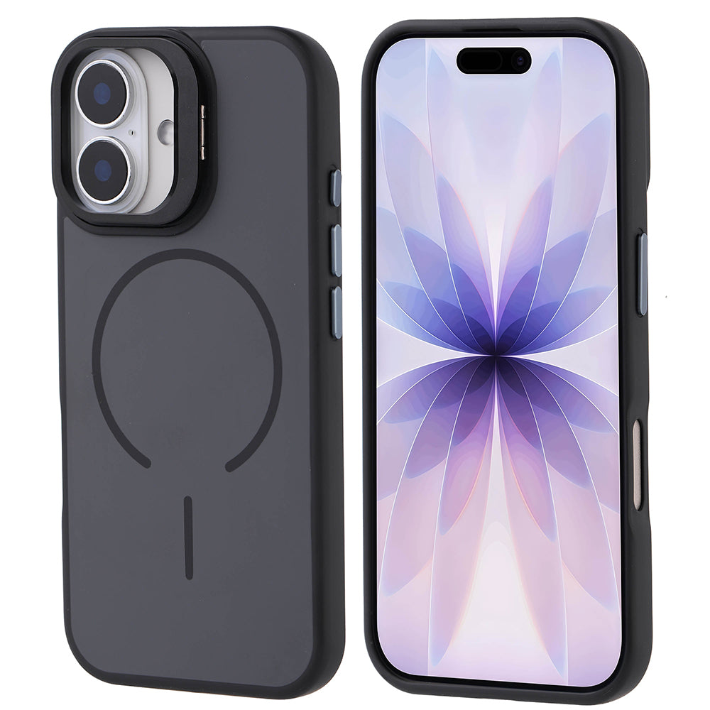 Apple iPhone 17 Uyumlu Kılıf M-safe Şarj Özellikli Kamera Standlı Zore Notron Kapak