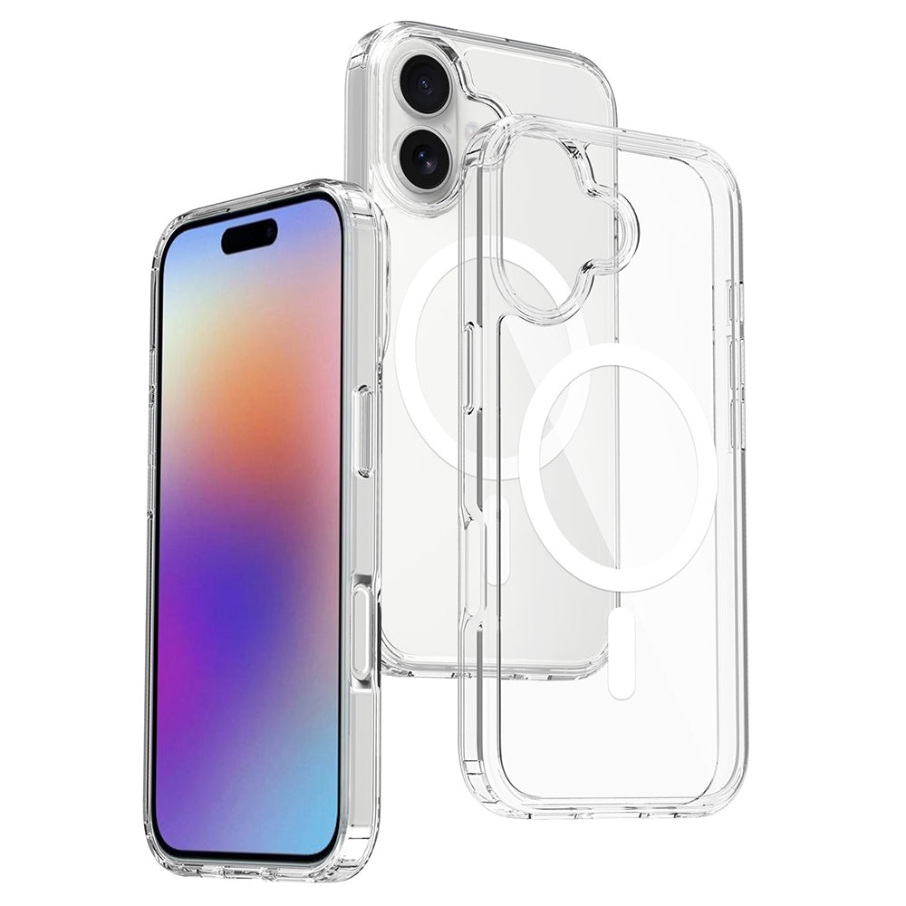Apple iPhone 17 Uyumlu Kılıf M-safe Şarj Özellikli Şeffaf Sert PC Zore Embos Kapak