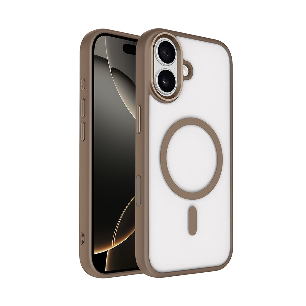 Apple iPhone 17 Uyumlu Kılıf Wireless Şarj Özellikli Zore Krom M-safe Silikon Kapak