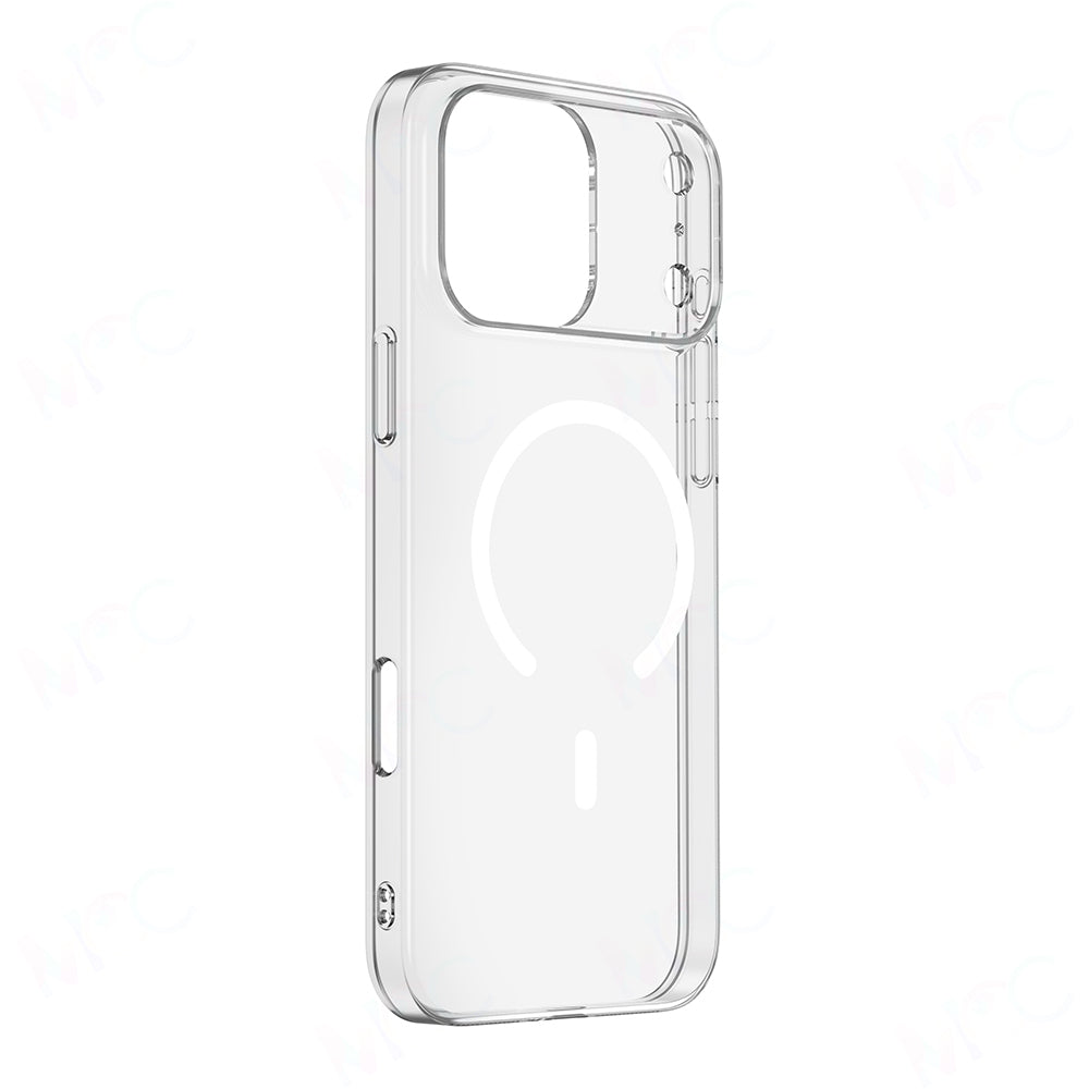 Apple iPhone 17 Pro Kamera Korumalı M-Safe Şarj Özellikli Şeffaf Zore London Sert PC Kapak