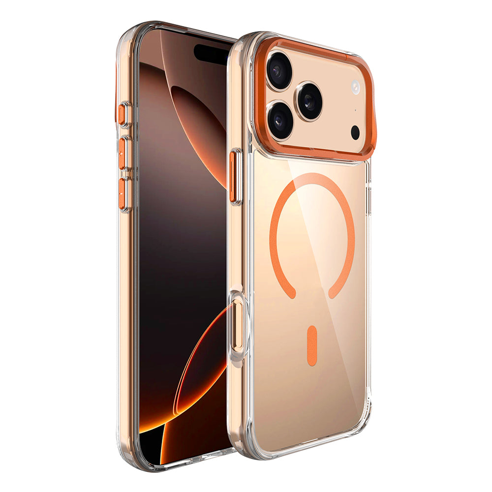 Apple iPhone 17 Pro Uyumlu Kılıf M-safe Şarj Özellikli Airbagli Kamera Standlı Zore Azor Kapak