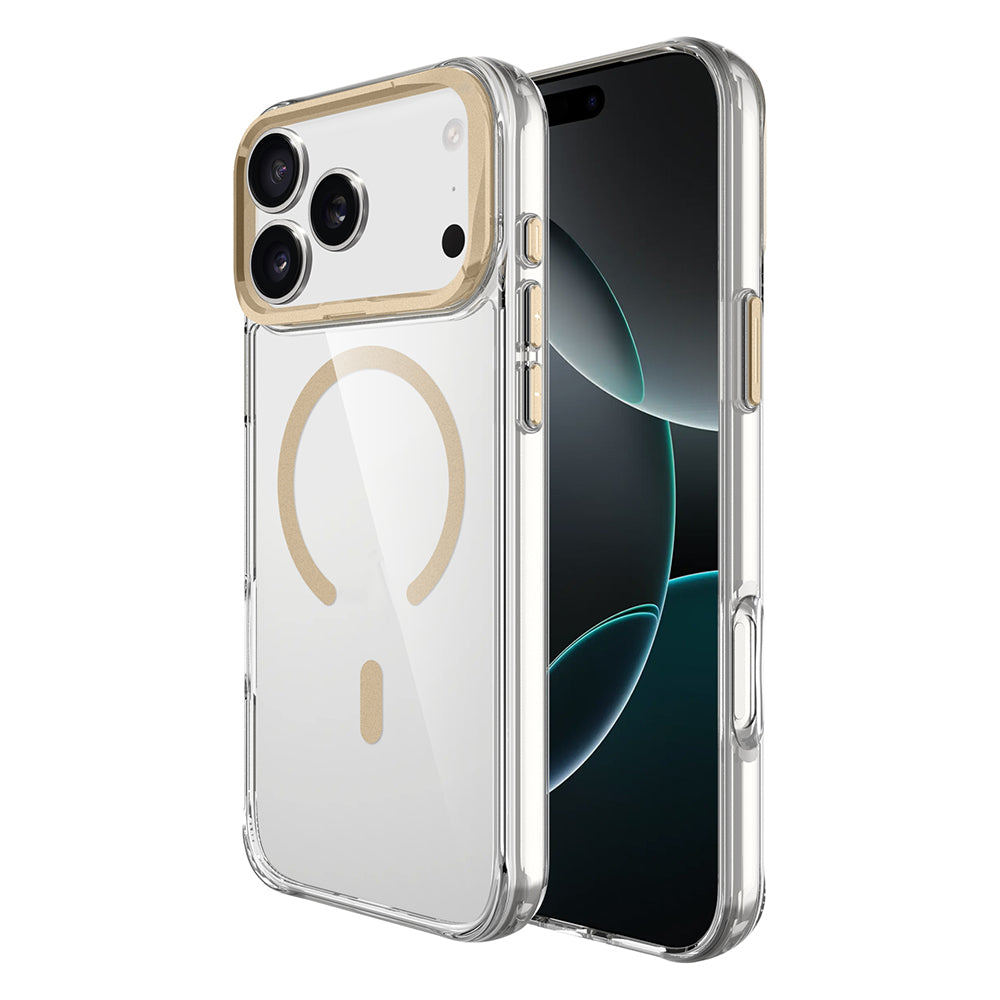 Apple iPhone 17 Pro Uyumlu Kılıf M-safe Şarj Özellikli Airbagli Kamera Standlı Zore Azor Kapak