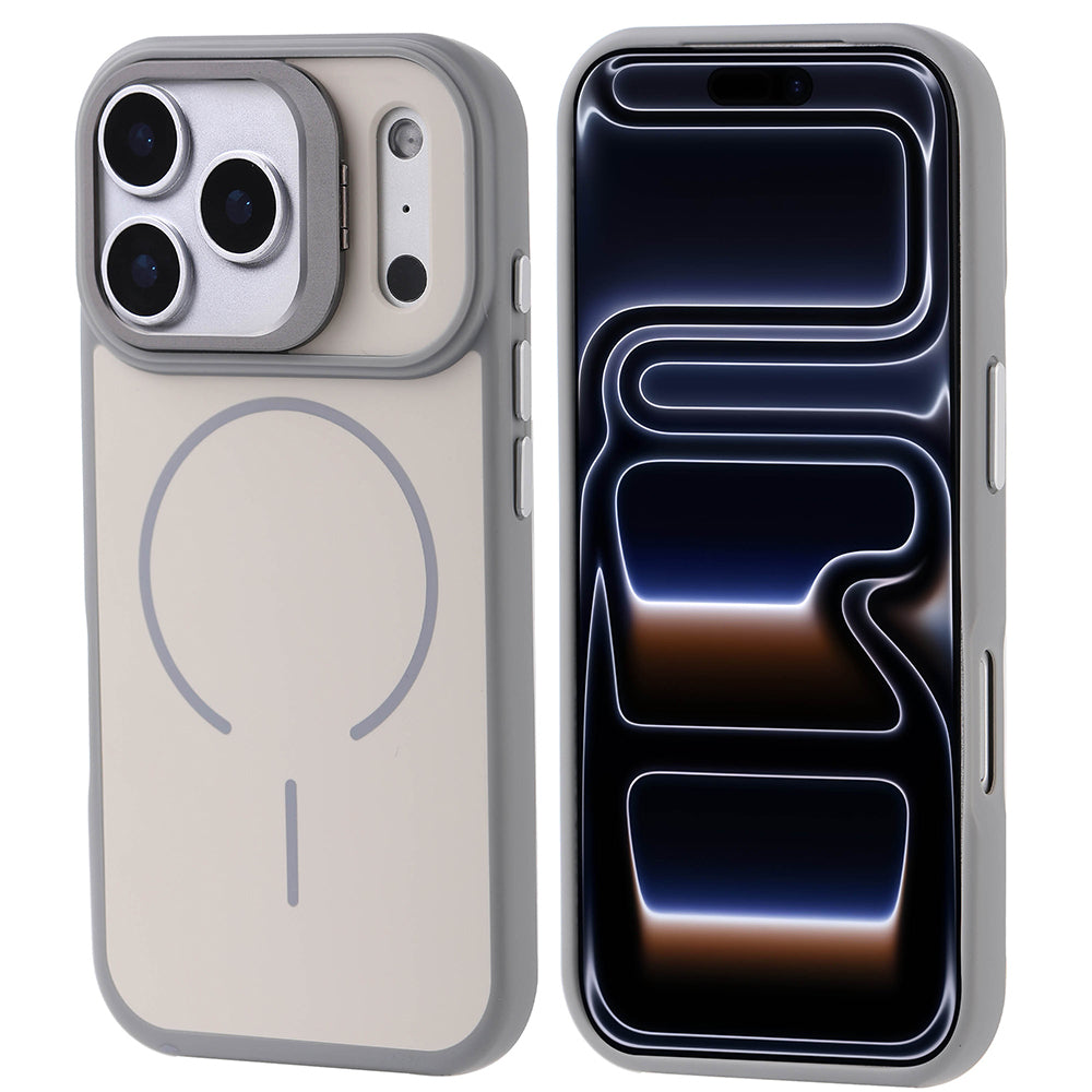 Apple iPhone 17 Pro Uyumlu Kılıf M-safe Şarj Özellikli Kamera Standlı Zore Notron Kapak