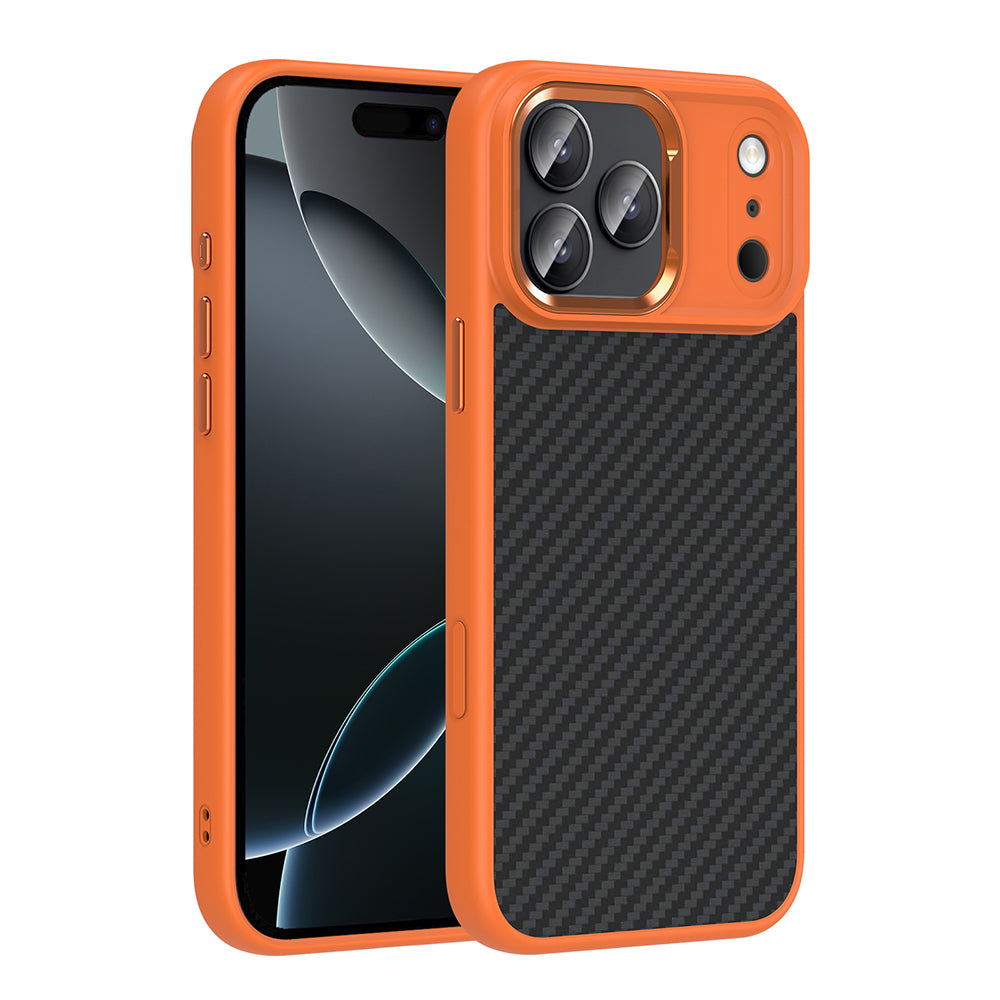 Apple iPhone 17 Pro Uyumlu Kılıf M-Safe Şarj Özellikli Karbon Fiber Görünümlü Zore Truva Silikon Kapak