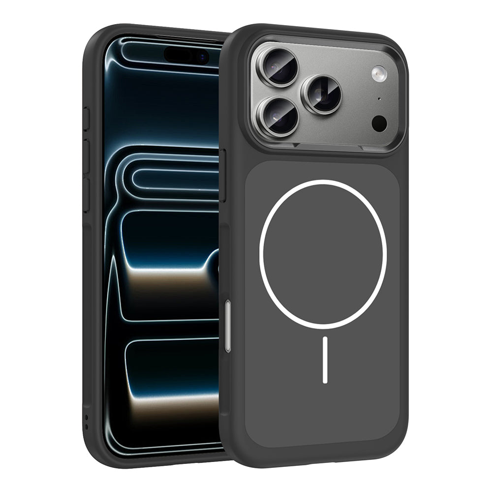 Apple iPhone 17 Pro Uyumlu Kılıf M-Safe Şarj Özellikli Metal Kamera Çerçeveli Zore Sanremo Silikon Kapak