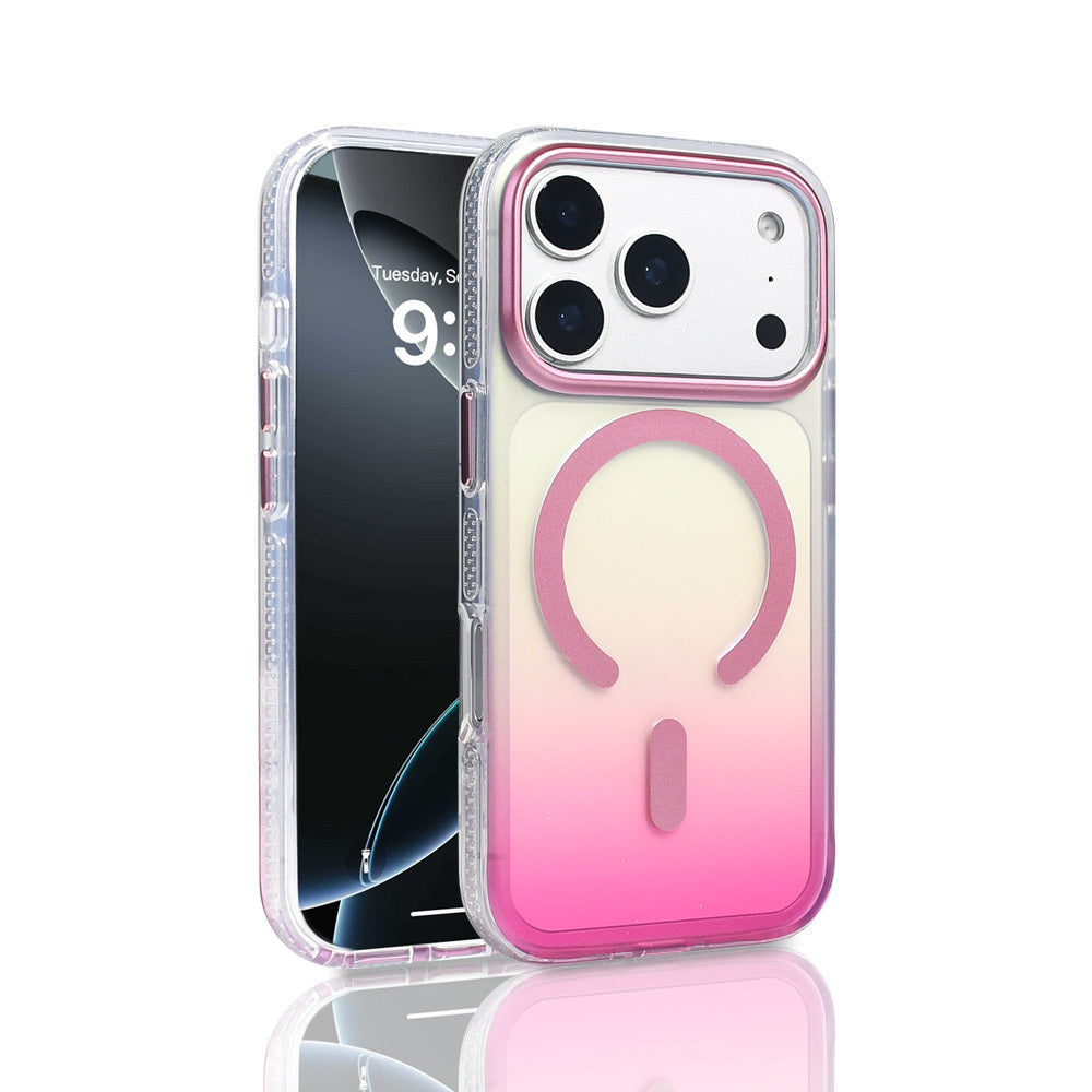 Apple iPhone 17 Pro Uyumlu Kılıf M-safe Şarj Özellikli Transparan Renk Geçişli Zore Toros Kapak