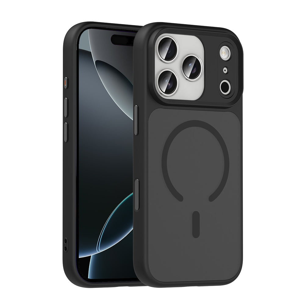 Apple iPhone 17 Pro Uyumlu Kılıf Mat Arka Yüzey Wireless Şarj Özellikli Zore Flet M-safe Kapak