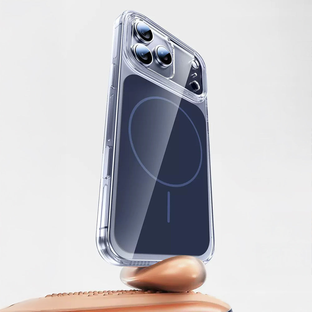 Apple iPhone 17 Pro Uyumlu Kılıf Zore M-safe Şarj Özellikli Şeffaf Kamera Kontrol Butonlu Lugano Kapak