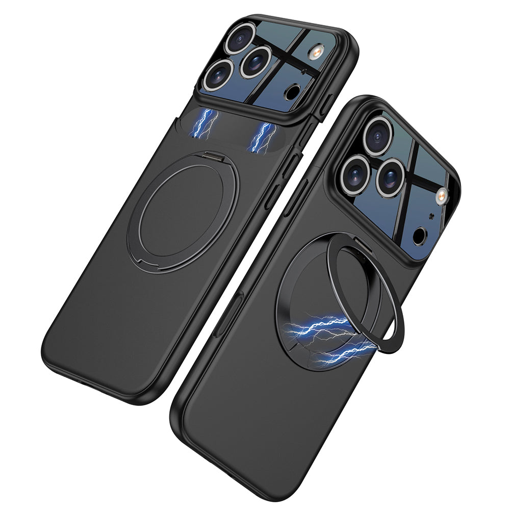 Apple iPhone 17 Pro Max Uyumlu Kılıf M-safe Şarj Özellikli 360 Derece Standlı Çift Parçalı Zore Torino Kapak