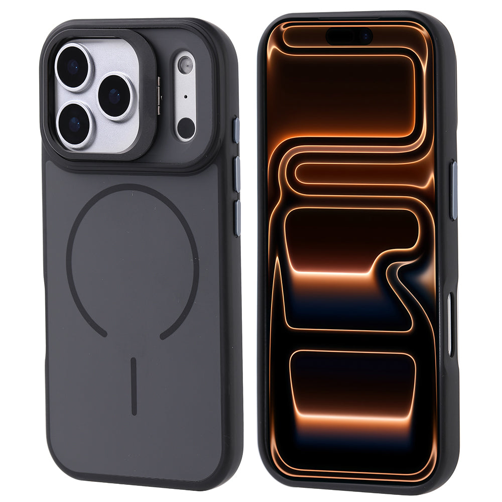 Apple iPhone 17 Pro Max Uyumlu Kılıf M-safe Şarj Özellikli Kamera Standlı Zore Notron Kapak