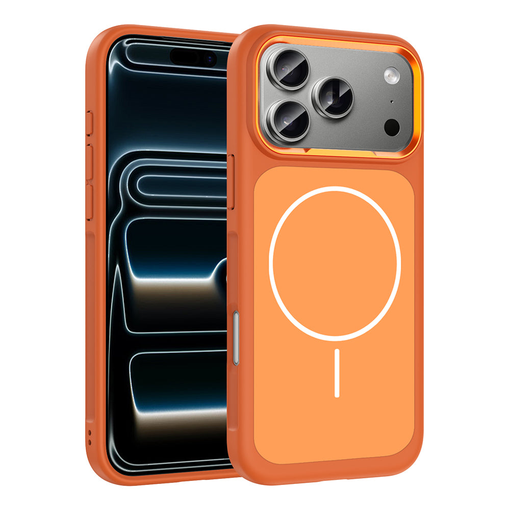 Apple iPhone 17 Pro Max Uyumlu Kılıf M-Safe Şarj Özellikli Metal Kamera Çerçeveli Zore Sanremo Silikon Kapak