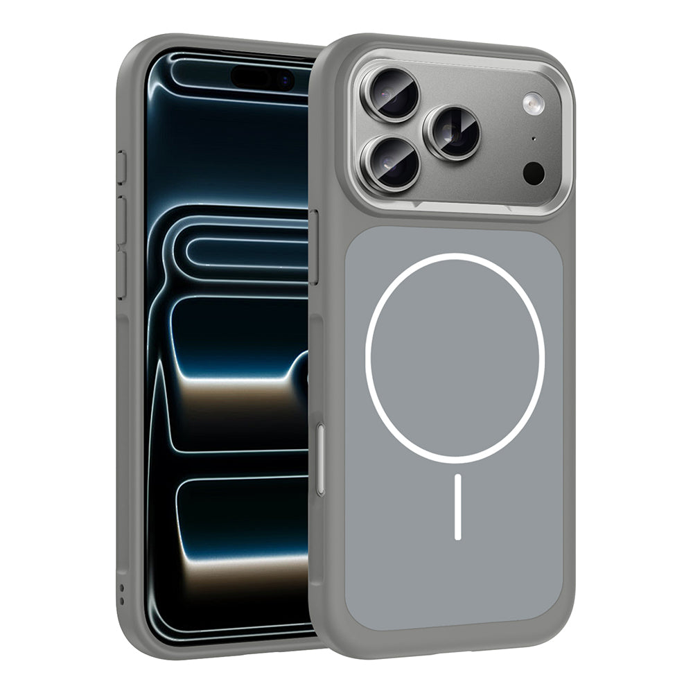 Apple iPhone 17 Pro Max Uyumlu Kılıf M-Safe Şarj Özellikli Metal Kamera Çerçeveli Zore Sanremo Silikon Kapak