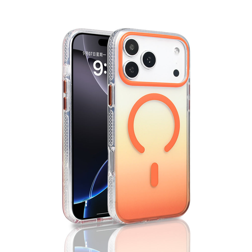 Apple iPhone 17 Pro Max Uyumlu Kılıf M-safe Şarj Özellikli Transparan Renk Geçişli Zore Toros Kapak