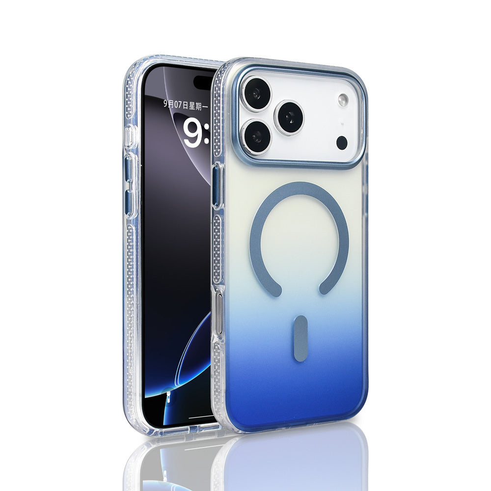 Apple iPhone 17 Pro Max Uyumlu Kılıf M-safe Şarj Özellikli Transparan Renk Geçişli Zore Toros Kapak