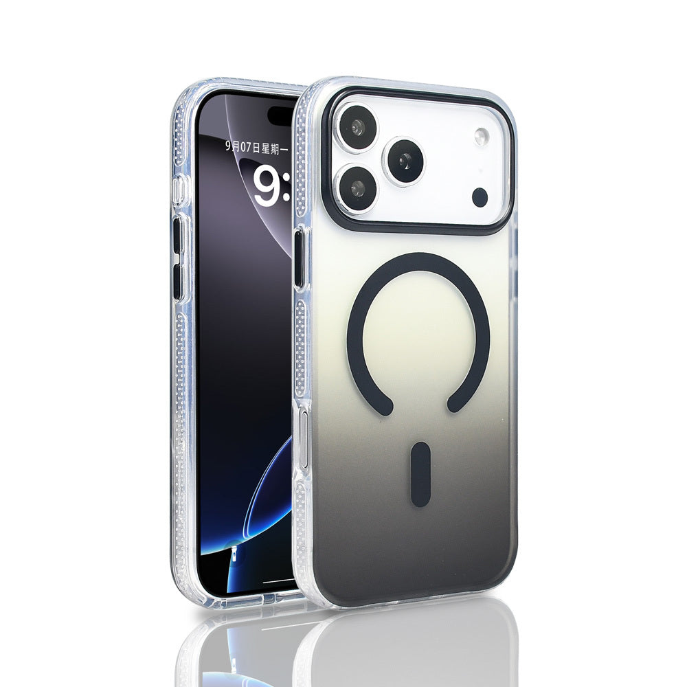 Apple iPhone 17 Pro Max Uyumlu Kılıf M-safe Şarj Özellikli Transparan Renk Geçişli Zore Toros Kapak