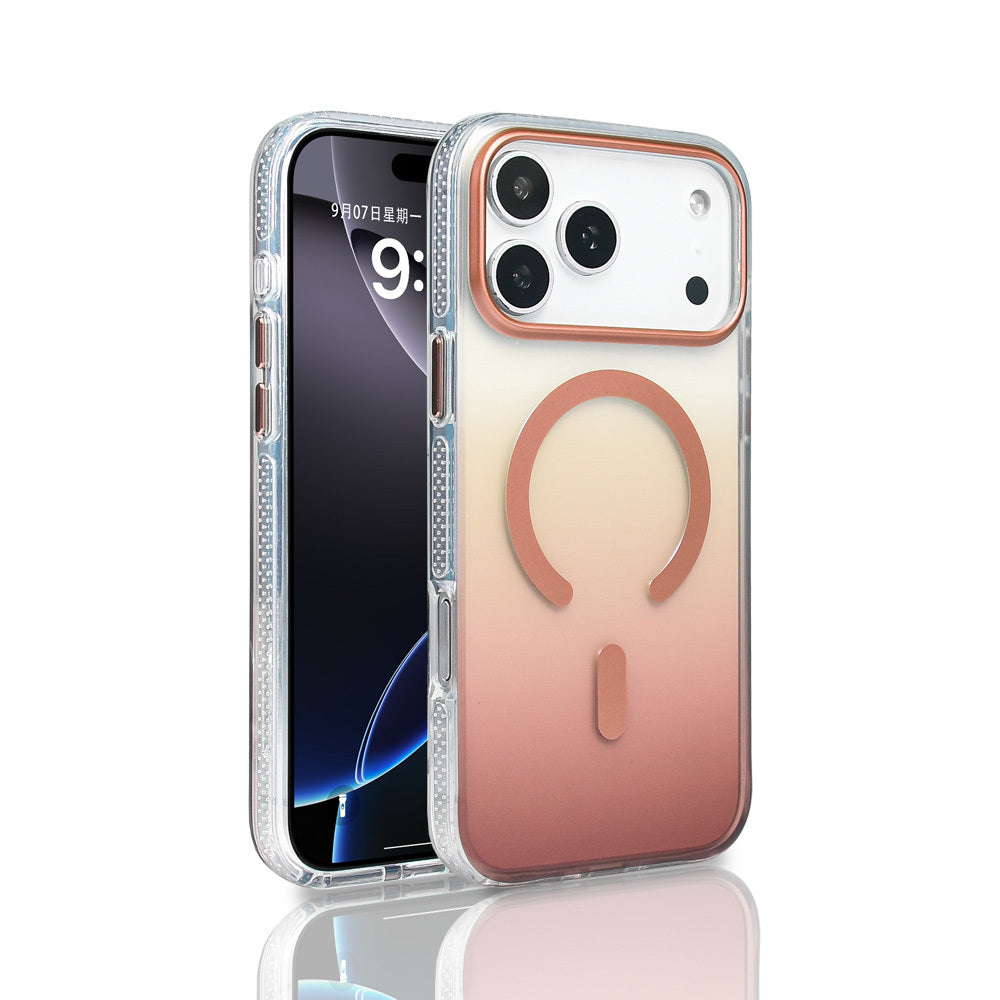 Apple iPhone 17 Pro Max Uyumlu Kılıf M-safe Şarj Özellikli Transparan Renk Geçişli Zore Toros Kapak