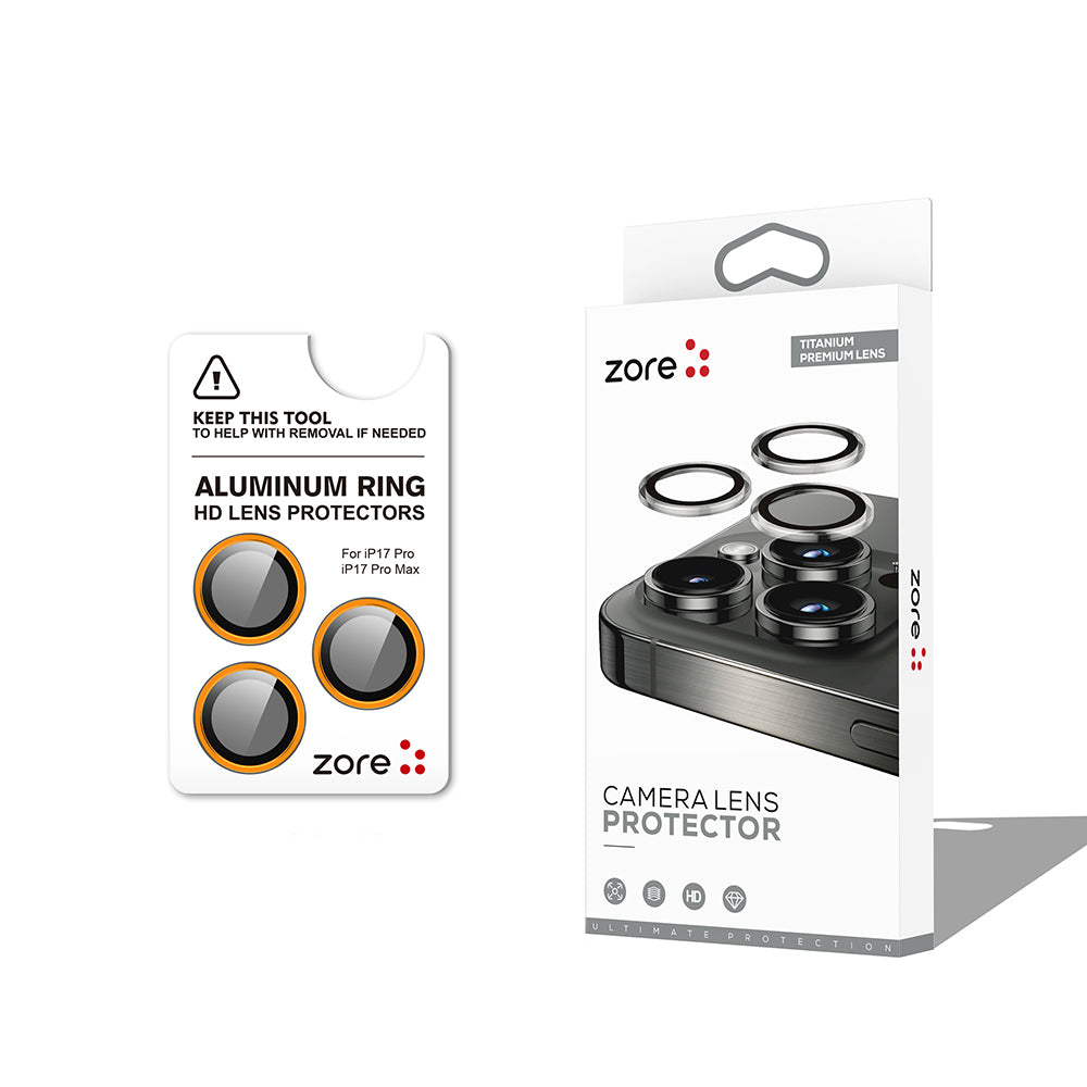 Apple iPhone 17 Pro Zore CL-12 Premium Safir Parmak İzi Bırakmayan Anti-Reflective Kamera Lens Koruyucu