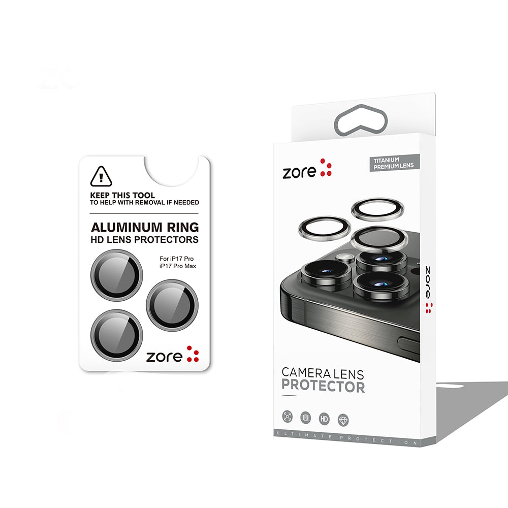 Apple iPhone 17 Pro Zore CL-12 Premium Safir Parmak İzi Bırakmayan Anti-Reflective Kamera Lens Koruyucu