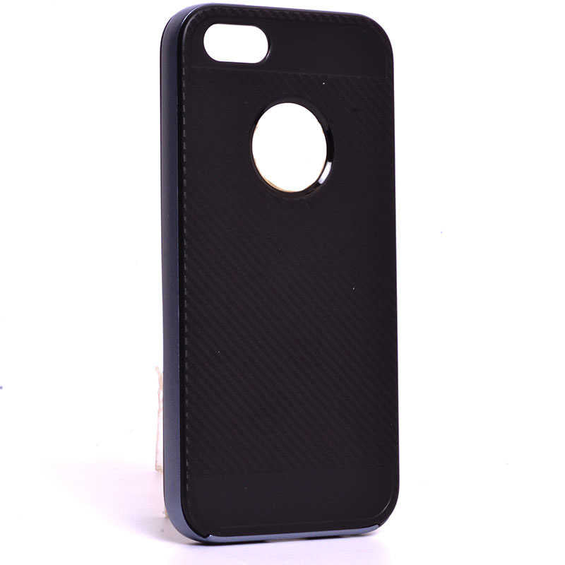 Apple iPhone 5 Uyumlu Kılıf Zore İnce Mono Karbon Silikon Kapak