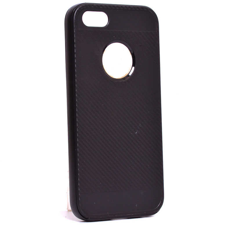 Apple iPhone 5 Uyumlu Kılıf Zore İnce Mono Karbon Silikon Kapak