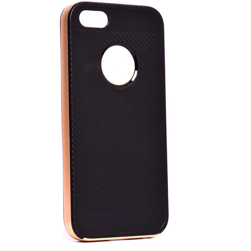 Apple iPhone 5 Uyumlu Kılıf Zore İnce Mono Karbon Silikon Kapak