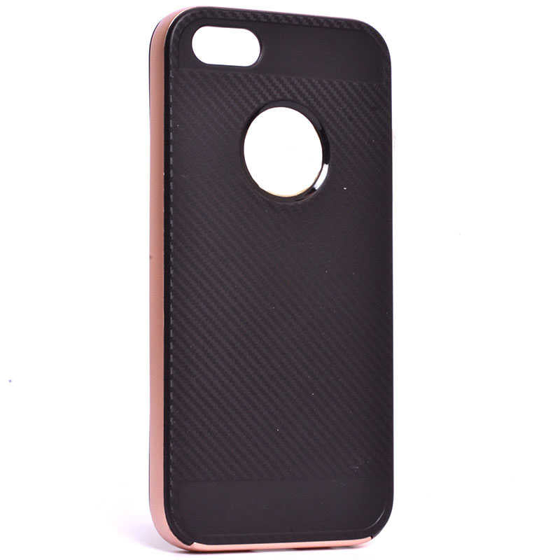 Apple iPhone 5 Uyumlu Kılıf Zore İnce Mono Karbon Silikon Kapak