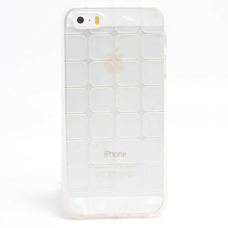Apple iPhone 5 Uyumlu Kılıf Zore Kare Kabartmalı Silikon