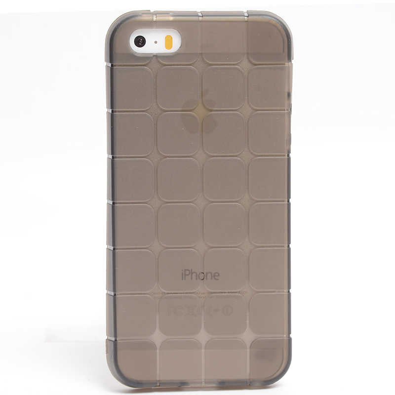 Apple iPhone 5 Uyumlu Kılıf Zore Kare Kabartmalı Silikon