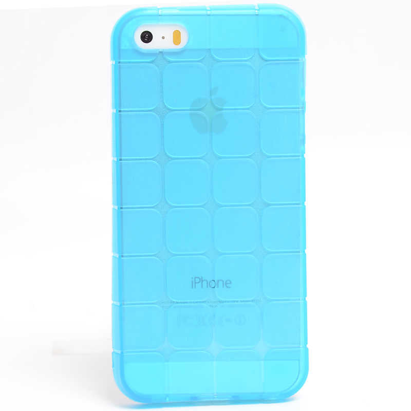 Apple iPhone 5 Uyumlu Kılıf Zore Kare Kabartmalı Silikon