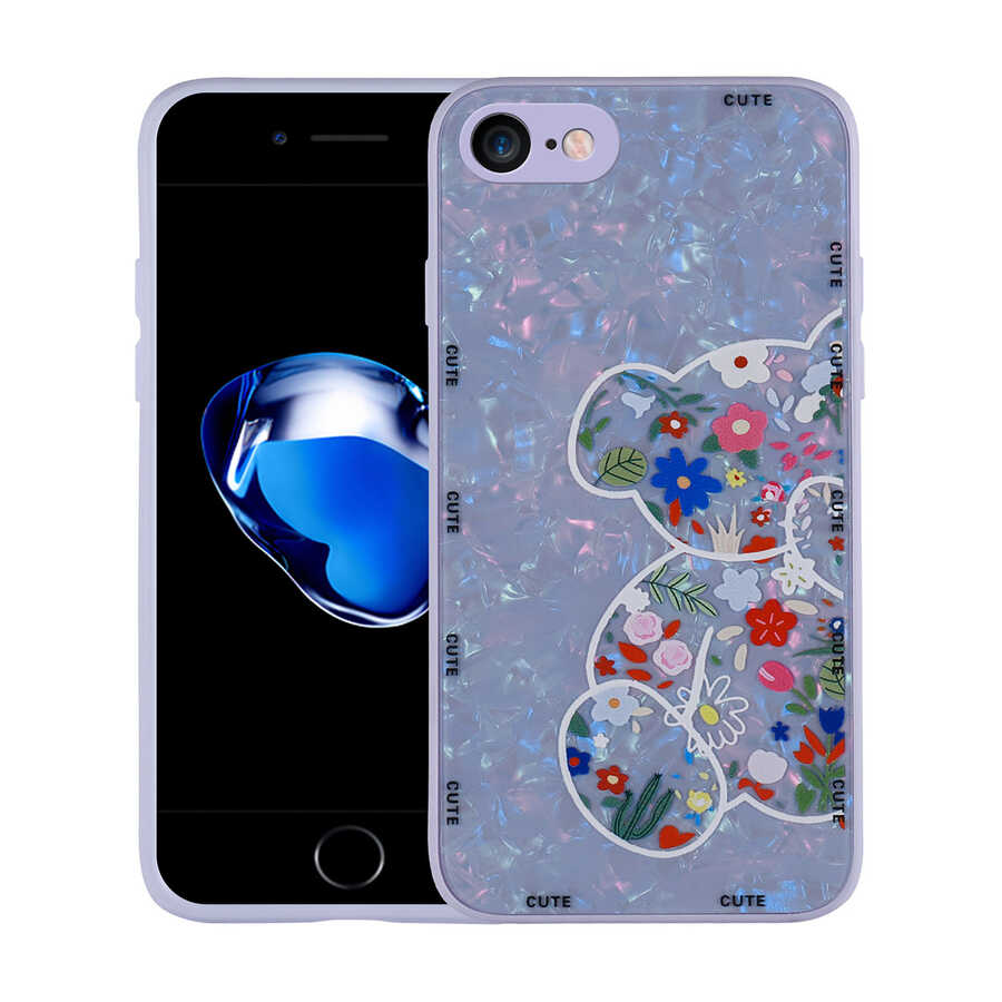 Apple iPhone 7 Uyumlu Kılıf Desenli Sert Silikon Zore Mumila Kapak