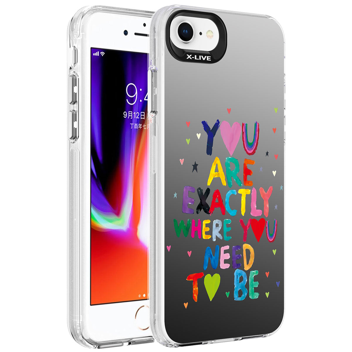 Apple iPhone 7 Uyumlu Kılıf Desenli Zore Silver Sert Kapak