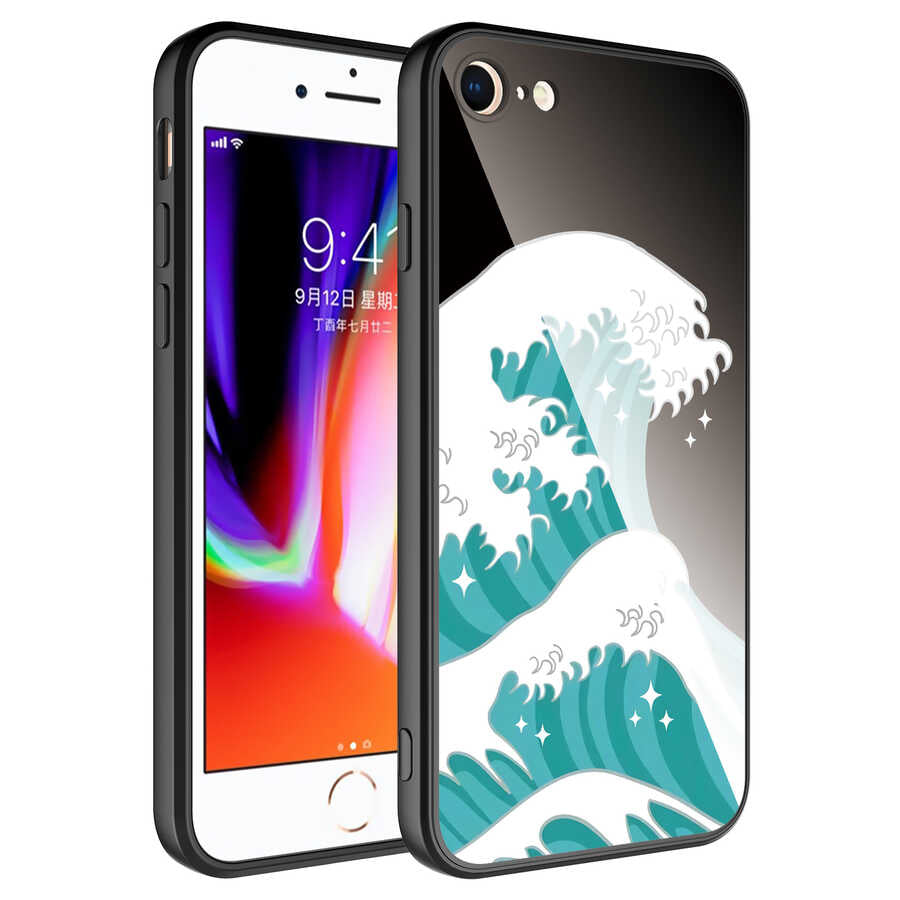 Apple iPhone 7 Uyumlu Kılıf Kamera Korumalı Desenli Sert Silikon Zore Epoksi Kapak