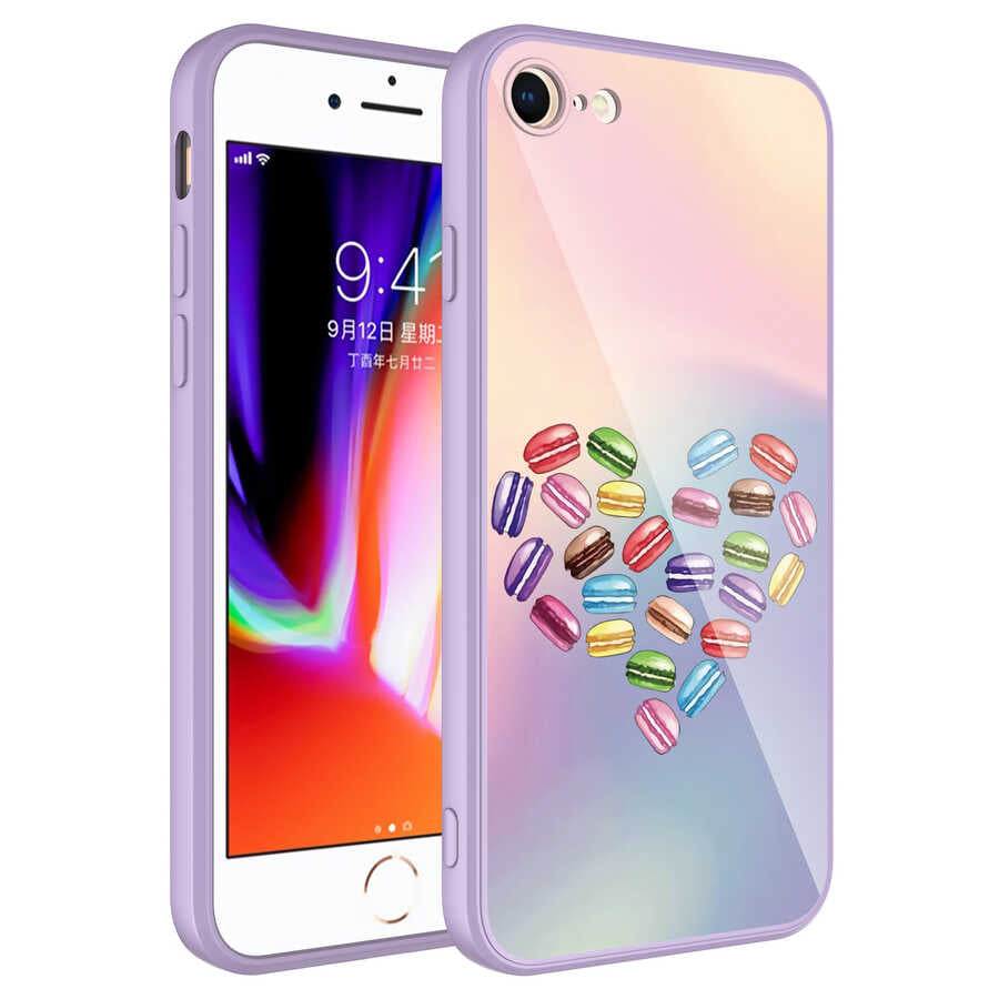 Apple iPhone 8 Uyumlu Kılıf Kamera Korumalı Desenli Sert Silikon Zore Epoksi Kapak