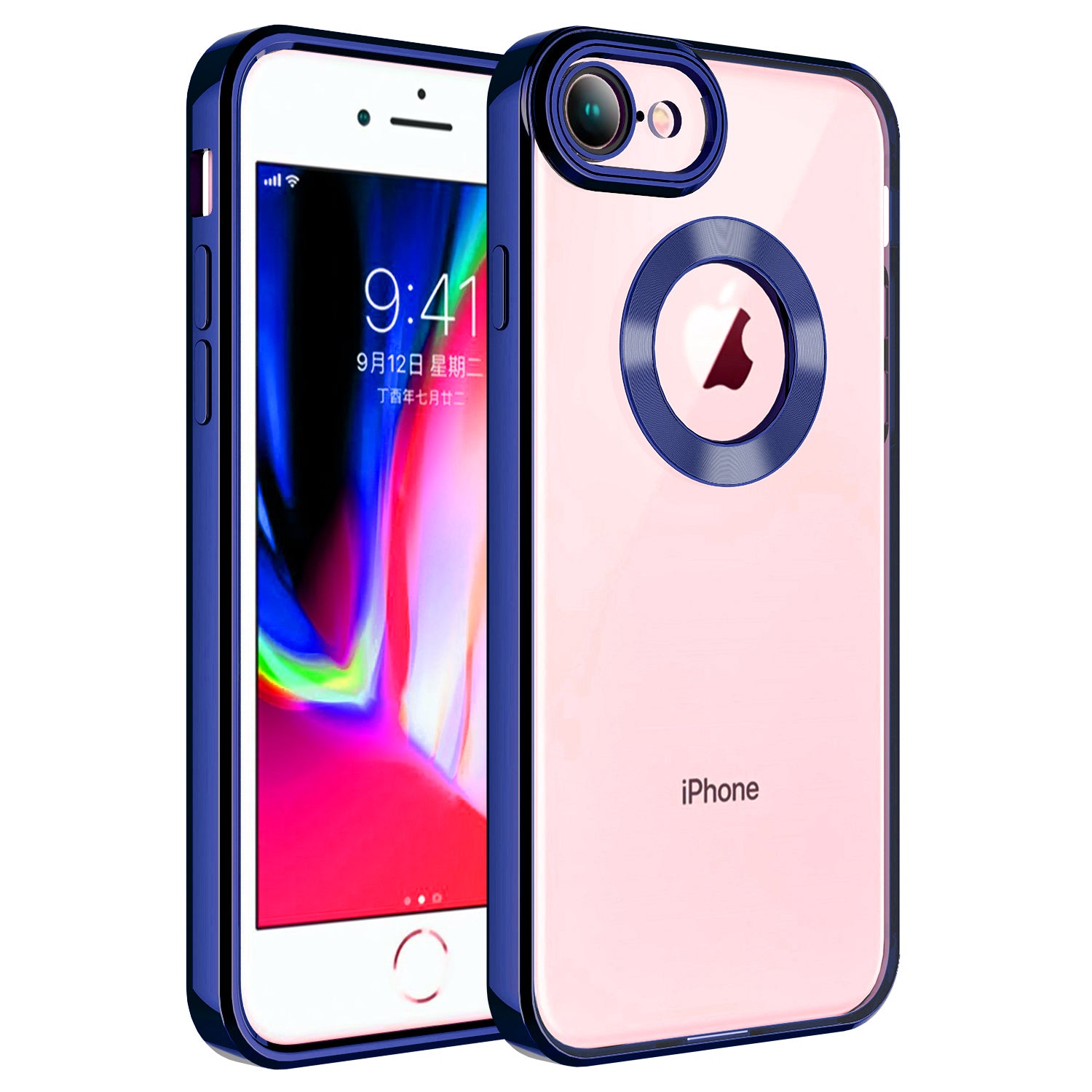 Apple iPhone 8 Uyumlu Kılıf Kamera Korumalı Logo Gösteren Zore Omega Kapak