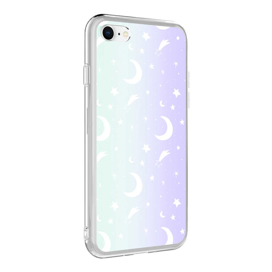 Apple iPhone 8 Uyumlu Kılıf Zore M-Blue Desenli Kapak