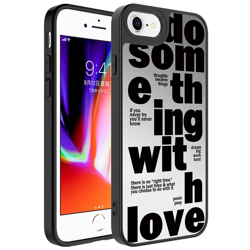 Apple iPhone 8 Plus Uyumlu Kılıf Aynalı Desenli Kamera Korumalı Parlak Zore Mirror Kapak