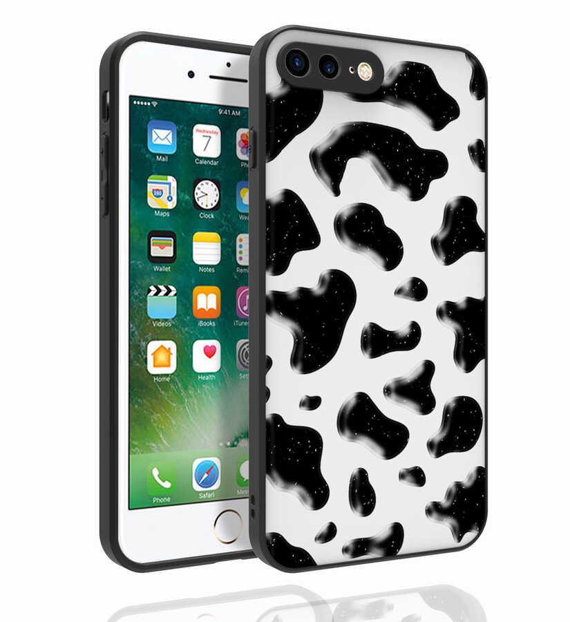 Apple iPhone 8 Plus Uyumlu Kılıf Desenli Kamera Korumalı Parlak Zore Nora Kapak